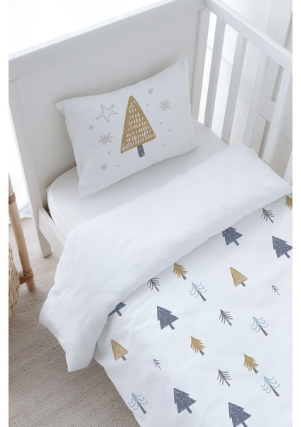 Bebek Boy Nevresim Takımı (100X150) - Iconic Serisi - Yılbaşı Ağaçları modelleri