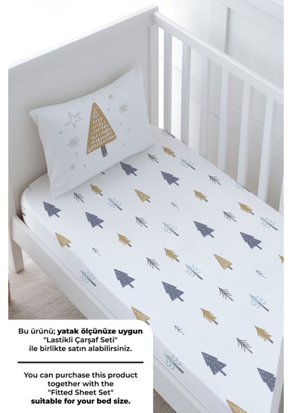 Bebek Boy Nevresim Takımı (100X150) - Iconic Serisi - Yılbaşı Ağaçları fırsatları