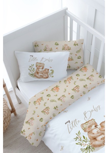 Bebek Boy Nevresim Takımı (100X150) - For Baby Serisi - Mom And Baby Bear modelleri