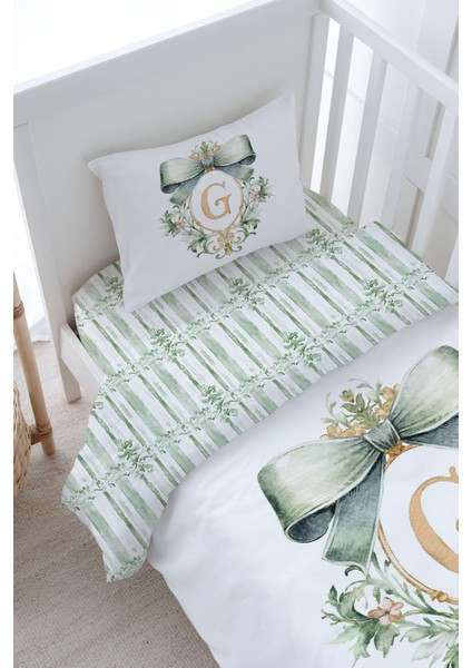 Bebek Boy Nevresim Takımı (100X150) - Green Royal Series - G Harfi modelleri