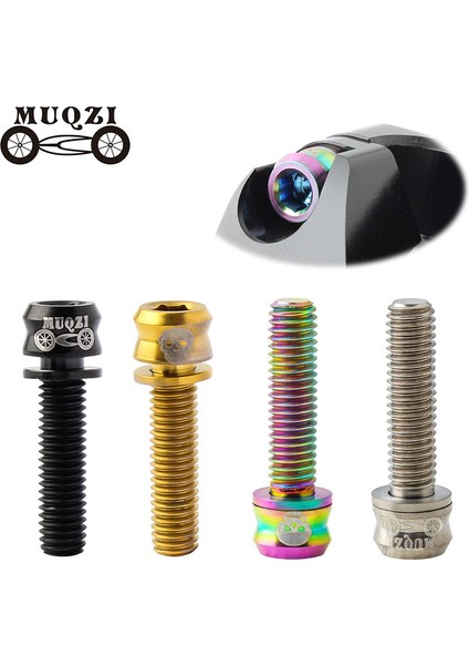 M5-19 Altın 4'lü Stil Mtb Yol Bisikleti Direksiyon Yükseltici Için Yıkama Sabitleme Civataları ile Vakum Kaplama M5 x Titanyum Gövde Vidası 4ps (Yurt Dışından) fiyatları