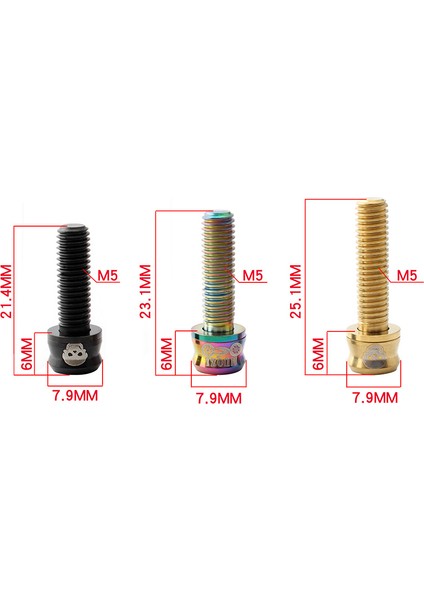 M5-19 Altın 4'lü Stil Mtb Yol Bisikleti Direksiyon Yükseltici Için Yıkama Sabitleme Civataları ile Vakum Kaplama M5 x Titanyum Gövde Vidası 4ps (Yurt Dışından) indirimleri