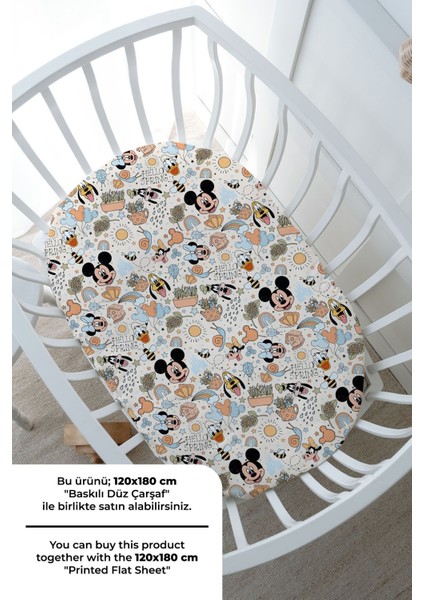 Bebek Boy Nevresim Takımı (100X150) - Cartoon Serisi - Mickey ve Arkadaşları Pattern