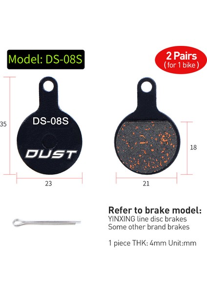 2 Çift DS-08S Stili 2 Çift 4 Adet Bisiklet Disk Fren Balatası Bike Hidrolik Disk Fren Balataları Yarı Metalik Bisiklet Fren Balataları Bb5 Bb7 Avid Sram Için (Yurt Dışından)