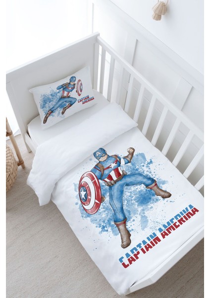 Bebek Boy Nevresim Takımı (100X150) - Cartoon Serisi - Captain America