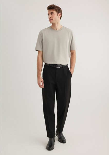 Bisiklet Yaka Basic Gri Tişört 0611596-70100