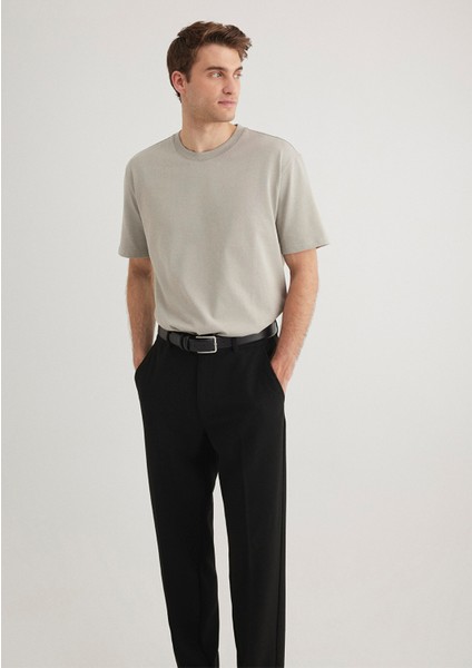 Bisiklet Yaka Basic Gri Tişört 0611596-70100