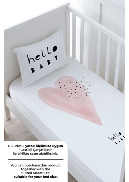 Bebek Boy Nevresim Takımı (100X150) - Pure Baby Serisi - Pembe Romantik Kalp fırsatları