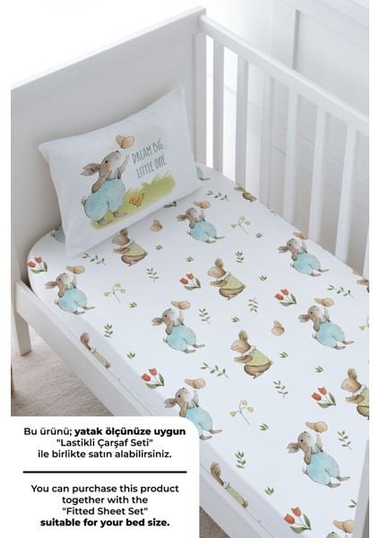 Bebek Boy Nevresim Takımı (100X150) - Pure Baby Serisi - Kelebekle Oynayan Tavşan fırsatları