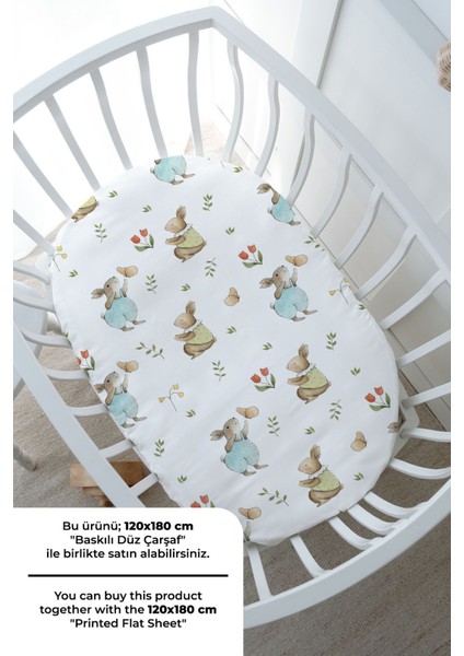 Bebek Boy Nevresim Takımı (100X150) - Pure Baby Serisi - Kelebekle Oynayan Tavşan indirimleri