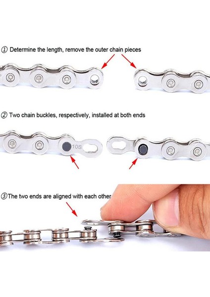 10 Hız Stili 3'lü Bisiklet Zincir Bağlayıcı Hızlı Bağlantı Ekleri Sihirli Düğmeler Metal Hızlı Bisiklet Açık Hava Mtb Bisiklet Parçası (Yurt Dışından)