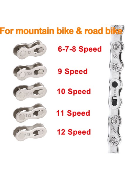10 Hız Stili 3'lü Bisiklet Zincir Bağlayıcı Hızlı Bağlantı Ekleri Sihirli Düğmeler Metal Hızlı Bisiklet Açık Hava Mtb Bisiklet Parçası (Yurt Dışından)
