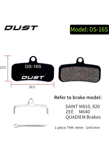 DS-16S Stili Bisiklet Disk Fren Balatası Hidrolik Disk Fren Balataları Yarı-Metalik Bisiklet Fren Balataları Bb5 Bb7 Için (Yurt Dışından)