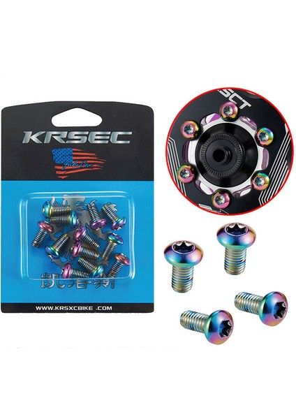 12PC Tarzı Titanium Renkli Disk Fren Rotor Civataları Dağ Bisikleti Fren Disk Rotor Vidası Hafif Beterya Bisiklet Aksesuarları (Yurt Dışından)