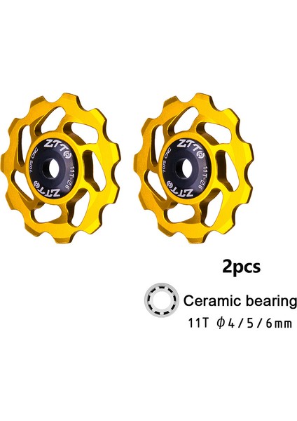 2 Adet Altın ​​tarzı Ztto 11T Mtb Bisiklet Arka Aktarıcı Kasnağı Seramik Rulmanlı Makara Alnc Yol Bisikleti Kılavuzu Rulosu Idareci (Yurt Dışından)