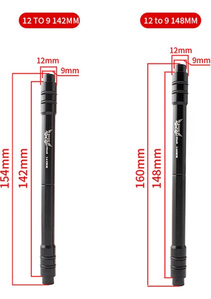 12TO9 142MM Siyah Stil Muqzı Bisiklet Dağ Bisikleti Göbek Tambur Göbeği Eksen Dönüşüm 12'den 9mm'ye Alüminyum Hızlı Değişim (Yurt Dışından)