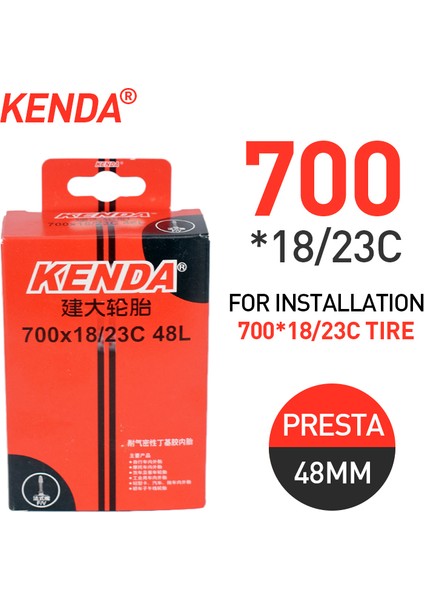 700X18-23C-FV 48L Stili Kenda Bisiklet Lastik Iç Lastiği *c 700*C 700*C 700*C Presta Fv Yol Bisikleti Kamera Bisiklet Aksesuarları (Yurt Dışından)