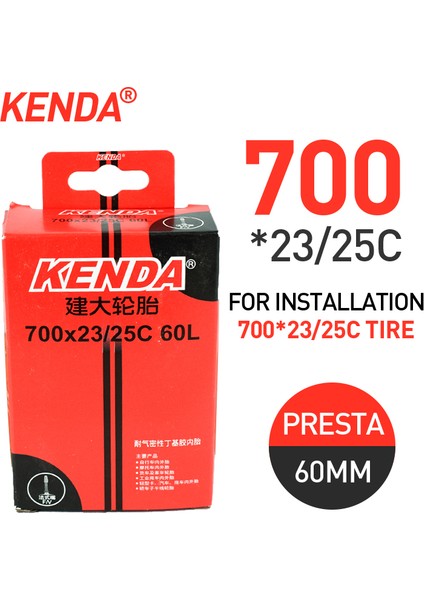 700X18-23C-FV 48L Stili Kenda Bisiklet Lastik Iç Lastiği *c 700*C 700*C 700*C Presta Fv Yol Bisikleti Kamera Bisiklet Aksesuarları (Yurt Dışından)