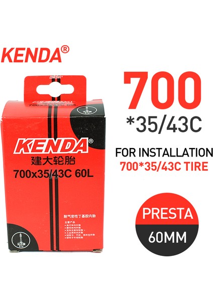 700X18-23C-FV 48L Stili Kenda Bisiklet Lastik Iç Lastiği *c 700*C 700*C 700*C Presta Fv Yol Bisikleti Kamera Bisiklet Aksesuarları (Yurt Dışından)