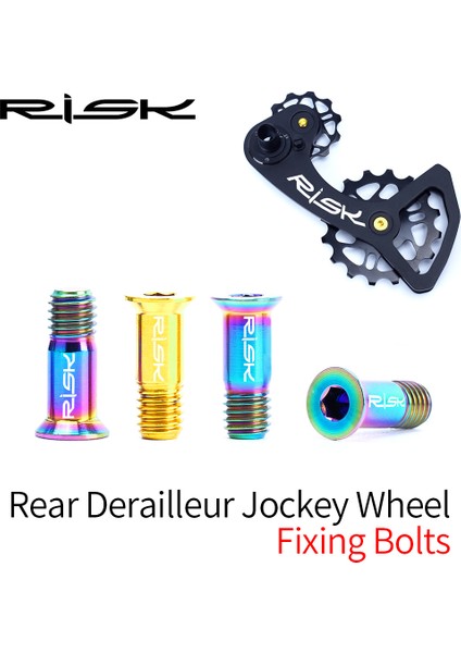 Titanyum Renk Stili Risk Kutusu Yol Dağ Bisikleti Bisiklet M5 * Vites Arka Aktarıcı Kasnak Jockey Tekerlek Sabitleme Civataları Vidaları Titanyum Alaşım (Yurt Dışından)