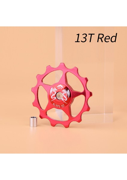 13T Kırmızı Stil Muqzı Bisiklet Arka Aktarıcı Kasnak Kılavuz Makarası Mtb Yol Bisikleti Alüminyum Alaşım Rulo Idareci (Yurt Dışından)