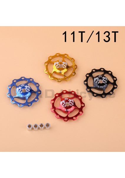 13T Kırmızı Stil Muqzı Bisiklet Arka Aktarıcı Kasnak Kılavuz Makarası Mtb Yol Bisikleti Alüminyum Alaşım Rulo Idareci (Yurt Dışından) modelleri