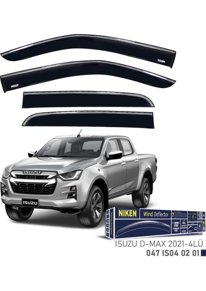 Isuzu D Max Niken Kromlu Cam Rüzgarlığı 4lü Set 2021 ve Üstü