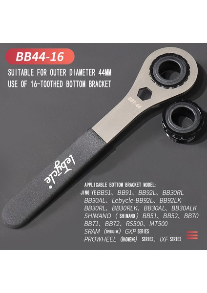 BB44-16 Stili Dağ Bisikleti Tamir Aracı BB44, BB40.5, BB39, BB50-BB386, Bbt-46 Onarım Aracı Bisiklet Dişli Tekerlek Merkez Mili Anahtarı (Yurt Dışından)