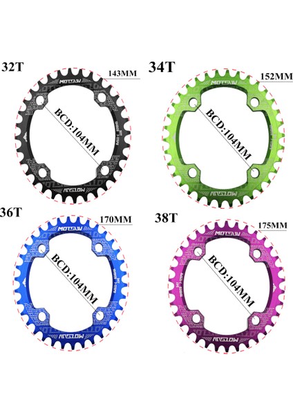 Siyah Oval 38T Stili Motsuv Oval Dar Genişlik Zincir Halkası Mtb Dağ Bisikleti 104BCD Krank Takımı Dişli Plaka Parça Bcd (Yurt Dışından) fiyatları