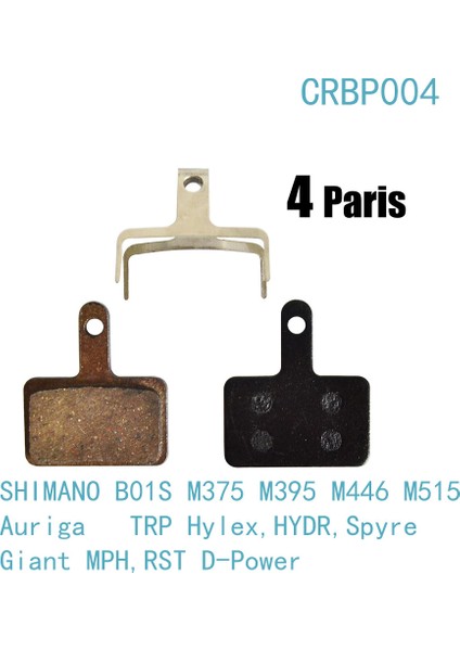 CRBP004 Stili Avid Bb5 Mekanik Fren Için 4 Çift Bisiklet Yarı-Metalik Disk Fren Balatası (Yurt Dışından)
