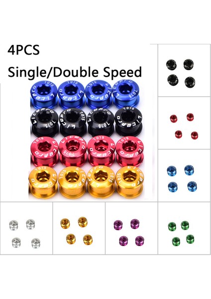 8.5mmspd-Sliver-4pcs Stili Litepro Mtb Bisiklet Zincir Tornavida Çiftüçlü Hız Dgle Zincir Tekerleği Vidaları Altıngümüşmormavikırmızısiyahyeşil (Yurt Dışından) fiyatları