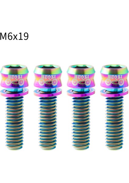 M6-19 Renk Stili Muqzı Bisiklet M6* Titanyum Disk Fren Kelepçesi Vidaları Fren Kolu Civatası Gövde Vidaları Mtb Yol Bisikleti Hidrolik Fren Parçaları (Yurt Dışından)