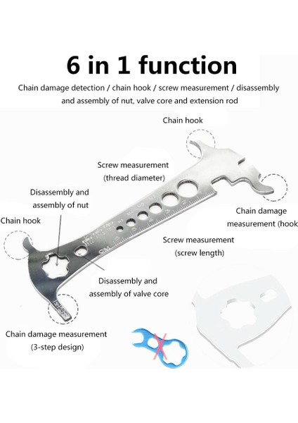 Çok Fonksiyonlu Bisiklet Zincir Aşınma Göstergesi Kontrol Cihazı Dağ Yol Bisikleti Zincirleri Ölçüm Cetveli Bisiklet Onarım Aracı (Yurt Dışından) fiyatları