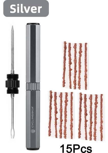 Gümüş Set Max Stili Mini Bisiklet Tüpüsüz Lastik Tamir Aracı Kiti Mtb Yol Bisikleti Lastik Onarımı Takma Delik Yama Seti - (Yurt Dışından)