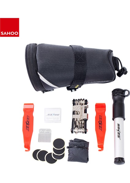 Sahoo Çok Fonksiyonlu Bisiklet Tamir Aracı Seti Saddle Çantası Hava Pompası Lastik Bakım Aracı ile Birlikte (Yurt Dışından)