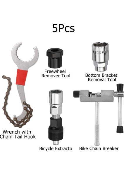 5 Adet Tamir Aletleri Stili Bisiklet Onarım Aracı Seti Dişli Çıkarma Zincir Kırıcı Kolu Çıkarıcı Mtb Yol Bisiklet Anahtarı Kaset Braket Çıkarıcı Setleri (Yurt Dışından)