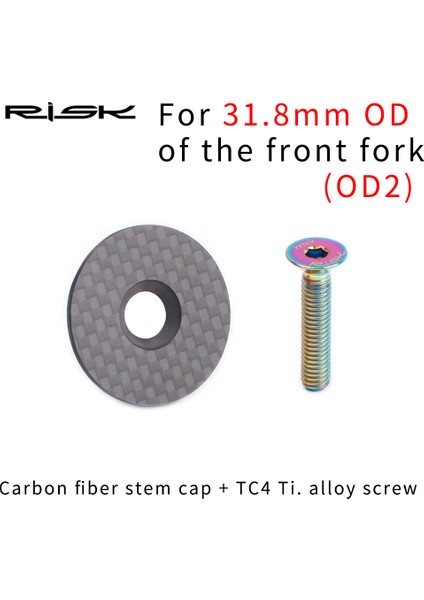 1 Takım - 31.8mm Tarzı Risk Yol Dağ Bisikleti Bisiklet Od2 Karbon Fiber Başlık Üstü Gövde Kapağı Direksiyon Çatalı Için Titanyum Civatalı Ile (Yurt Dışından)
