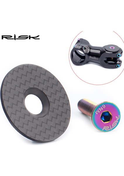 1 Takım - 31.8mm Tarzı Risk Yol Dağ Bisikleti Bisiklet Od2 Karbon Fiber Başlık Üstü Gövde Kapağı Direksiyon Çatalı Için Titanyum Civatalı Ile (Yurt Dışından) fiyatları