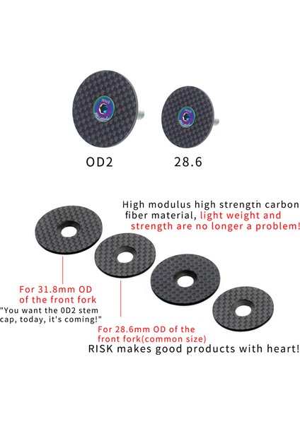 1 Takım - 31.8mm Tarzı Risk Yol Dağ Bisikleti Bisiklet Od2 Karbon Fiber Başlık Üstü Gövde Kapağı Direksiyon Çatalı Için Titanyum Civatalı Ile (Yurt Dışından) modelleri