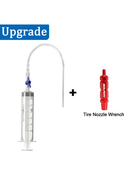 Set A Stilini Yükseltin Mtb Bisiklet Tamir Aracı Için 60ML Bisiklet Tüpüsüz Lastik Sıvı Enjeksiyon Aracı Lastik Tüpüsüz Sızdırmazlık Enjektör Şırınga Kauçuk Hortum Kiti (Yurt Dışından)