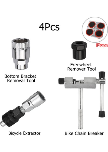 4 Çeşit Onarım Aracı1 Stili Bisiklet Tamir Aracı Seti Debriyaj Çıkarma Zincir Kırıcı Çıkarıcı Kesici Krank Çekme Anahtarı Mtb Yol Bisikleti Bakım Seti (Yurt Dışından)