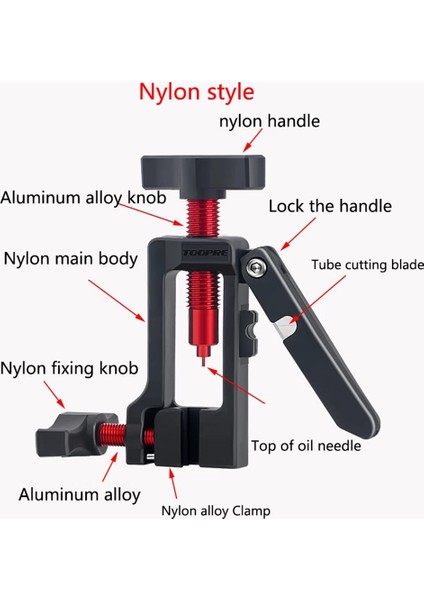 Naylon Sram Set Stili Bisiklet Iğne Araç Sürücü Hidrolik Hortum Kesici Disk Fren Hortum Kesici Bağlayıcı Takma Aracı Basın Uyumlu (Yurt Dışından)