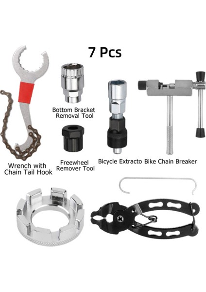 7 Adet Tamir Aletleri Stili Bisiklet Onarım Aracı Seti Dişli Çıkarma Zincir Kırıcı Kolu Çıkarıcı Mtb Yol Bisiklet Anahtarı Kaset Braket Çıkarıcı Setleri (Yurt Dışından)
