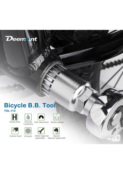 TOL-113 Stili Bisiklet Alt Mafsal Çıkarıcı Bb Puller 20 Diş Anahtar Kutusu Soket Bisiklet Anahtarı Onarım Servis Aracı TOL-113 (Yurt Dışından)