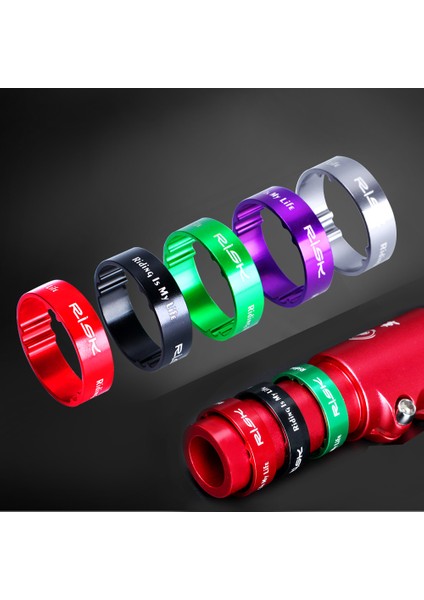 4PCS-10MM Yeşil Stil Risk Ayarlamalı Alüminyum Alaşım Bisiklet Bisiklet Çatal Yıkayıcı Gövde Direksiyon Bağı Yükseltme Sap Halka Bisiklet Aksesuarı (Yurt Dışından) indirimleri