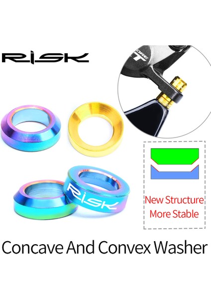 Altın Tarzı Risk Mtb Bisiklet Hidrolik Xt Disk Fren Kaliper Ayar M6 O Halka Contası Ti Cıvata Konkav ve Konveks Yıkayıcı Aralık (Yurt Dışından)
