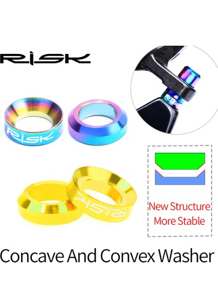 Altın Tarzı Risk Mtb Bisiklet Hidrolik Xt Disk Fren Kaliper Ayar M6 O Halka Contası Ti Cıvata Konkav ve Konveks Yıkayıcı Aralık (Yurt Dışından)
