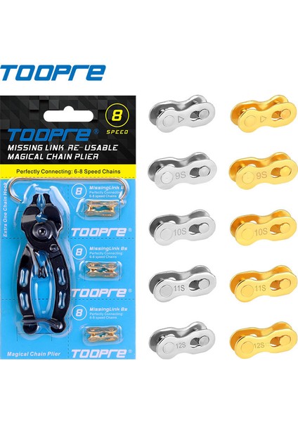 9s Gümüş Set Stili Toopre Bisiklet Sihirli Tokalı Pense Seti Dağ Bisikleti Zincir Hızlı Çıkartma Tokası Montaj Tamir Aracı Anahtar (Yurt Dışından) fiyatları