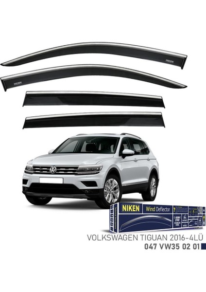 Volkswagen Tiguan Niken Kromlu Cam Rüzgarlığı 4lü 2016 ve Üstü