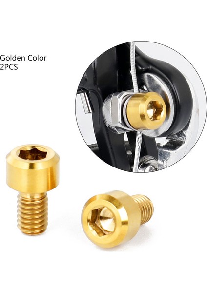 Altın Renk Stili Mtb Yol Bisikleti V-Fren C-Fren Kelepçeleri Fren Kablosu Sabitleme Ti Vida Hex Başlığı Ti Tc4 Için Deemount M6*10MM Titanyum Vida (Yurt Dışından)